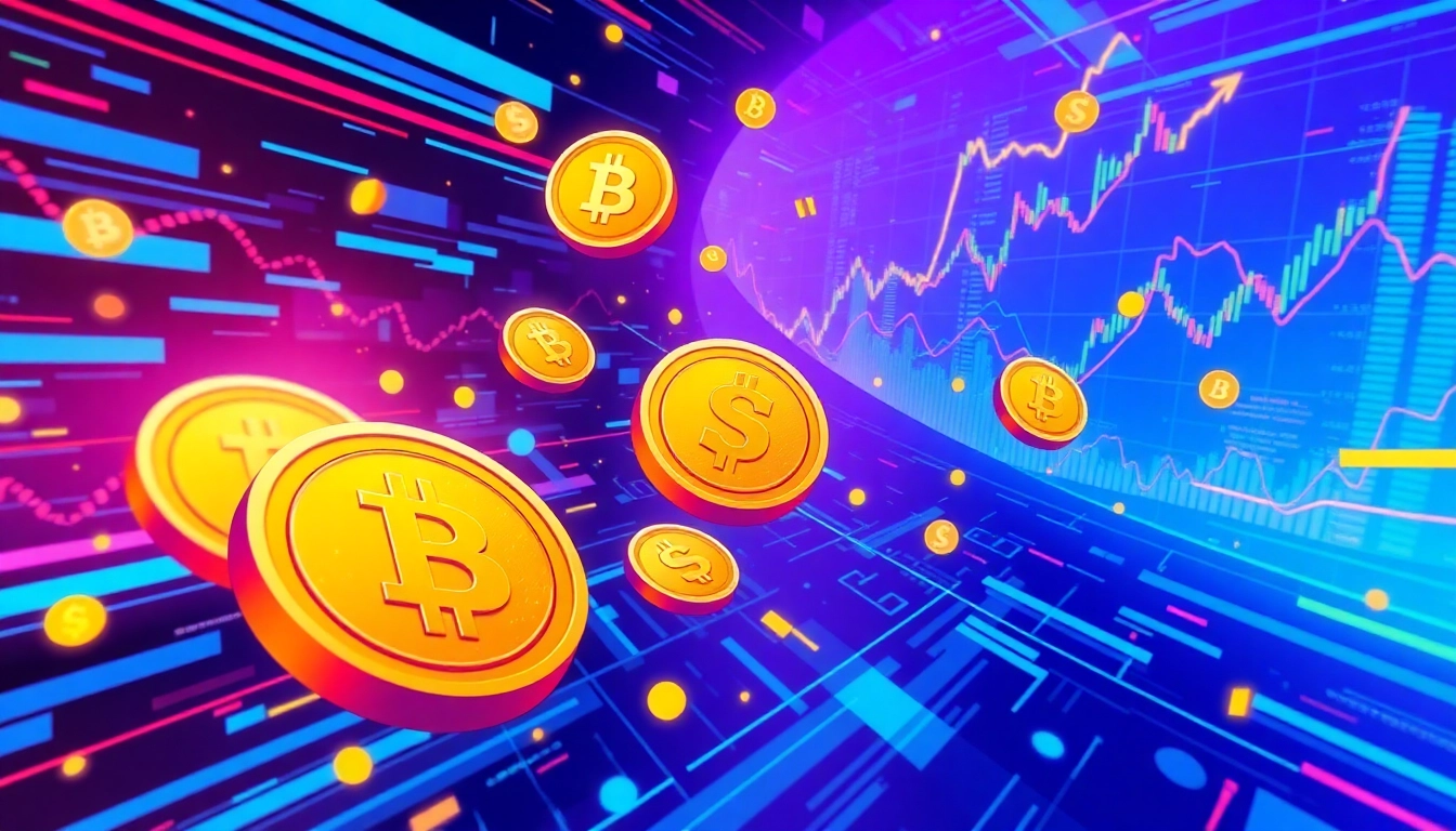 Discover the latest trends in the Trending Coins listing with vibrant digital representations.