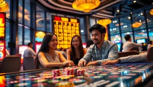 Permainan bandar togel yang menarik dengan pemain bersemangat di kasino modern.