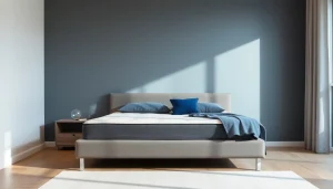 Materasso singolo di alta qualità su un letto moderno, ideale per il riposo notturno.