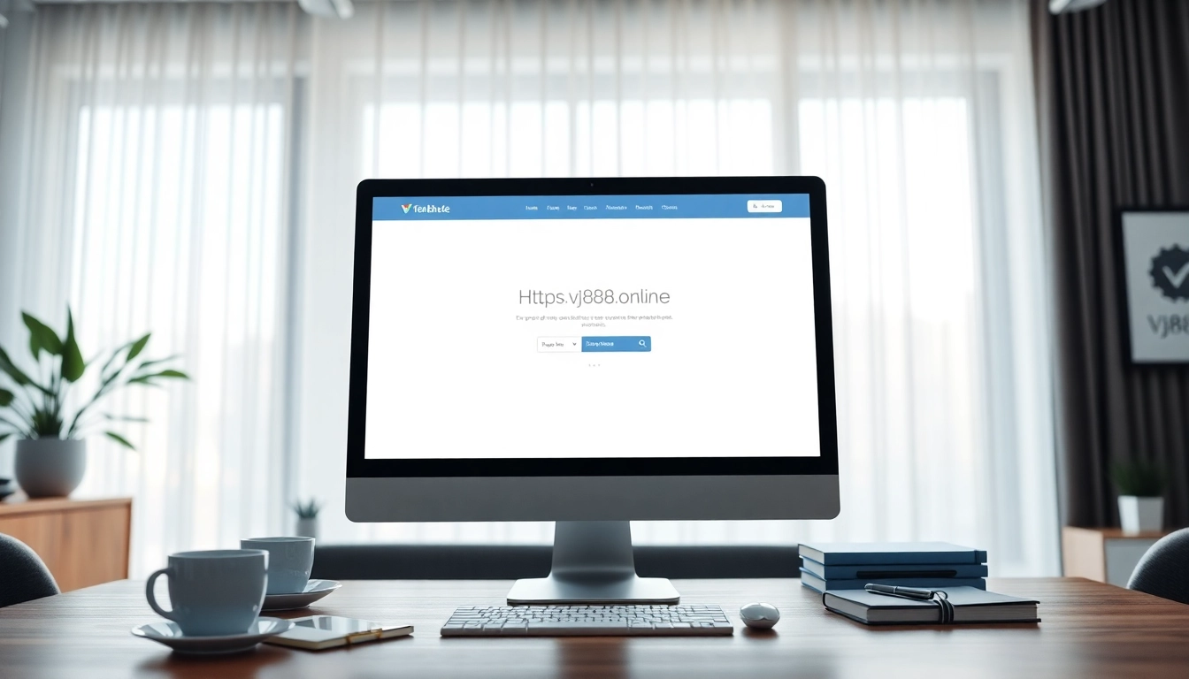 Engaging view of the website https://vj88.online/ on a professional desktop setup.