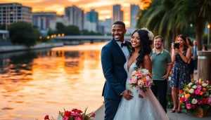 Tampa River Center wedding captured by Musaweron Photography, showcasing genuine emotion and vibrant scenery.