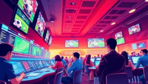 Engaging view of best sports betting sites in Mexico showcasing diverse bettors in a lively environment.