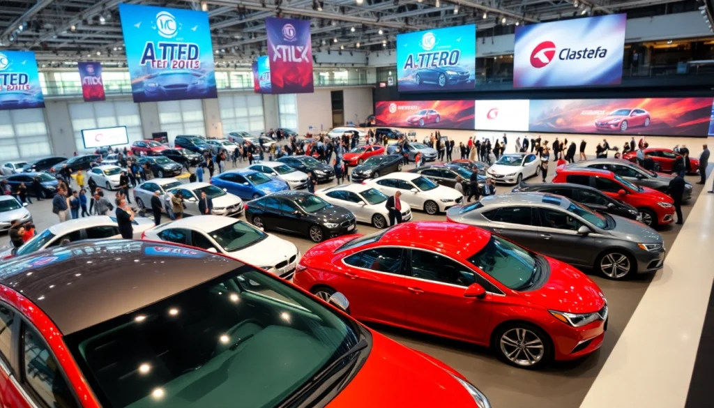 Experience the excitement at an auto cars show with vibrant new models and engaged audiences.