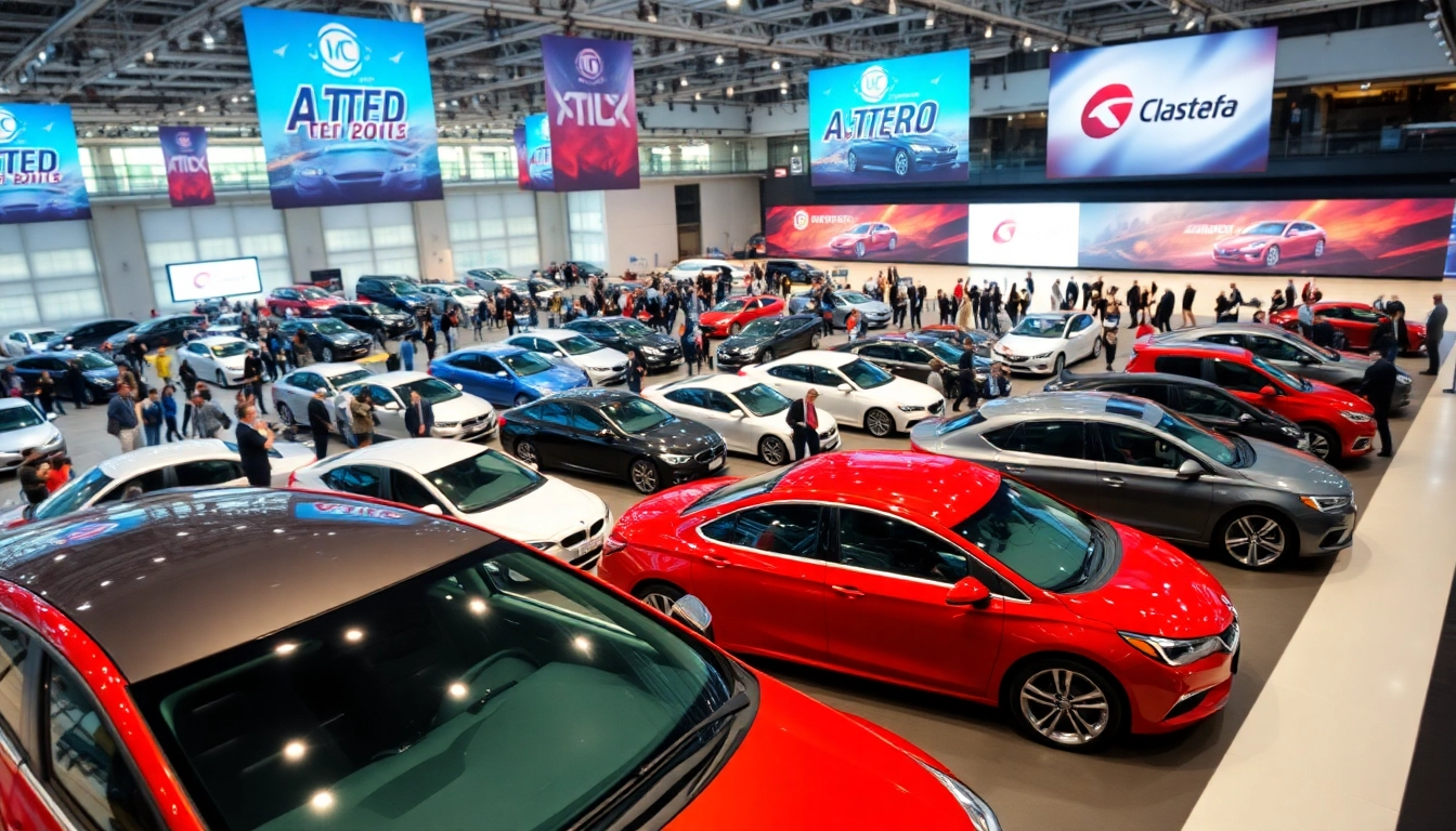 Experience the excitement at an auto cars show with vibrant new models and engaged audiences.