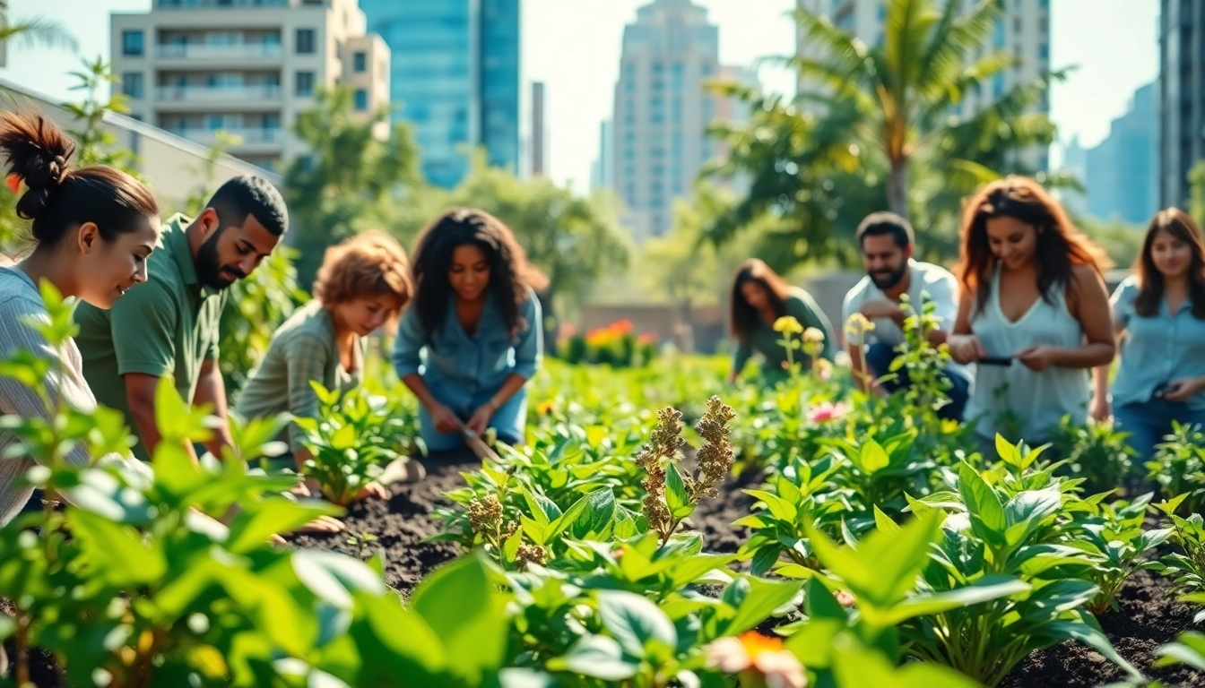 Community members engaging in sustainable gardening at https://www.unsustainablemagazine.com, fostering green practices together.