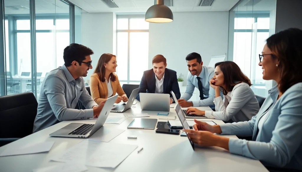 Enhance your brand with Good Wolf Marketing strategies in a vibrant team collaboration setting.