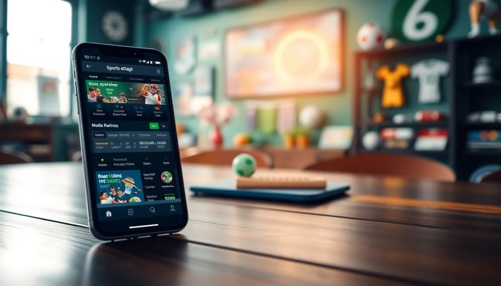 Explore best sports betting apps India featuring a vibrant mobile interface and sports graphics.