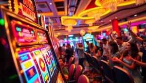 Menang di bandar toto 4d slot dengan mesin slot yang cerah dan pemain yang bersemangat.