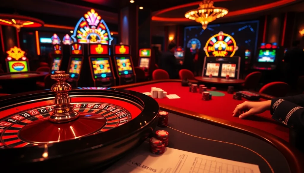 Experience high-stakes gameplay at https://rr88.se.net/ with poker chips and a roulette wheel.