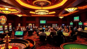 An interactive gaming experience at 79king2.sa.com featuring vibrant slot machines and excited players.