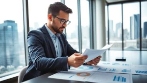 Analyze competitive intelligence data with a business analyst in a modern office environment.