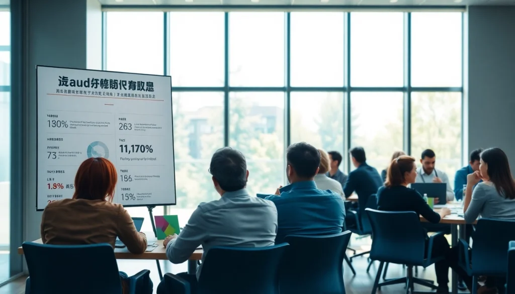 카드깡 관련 이야기하는 참가자들, 현대적인 회의실에서 산업 발전 논의