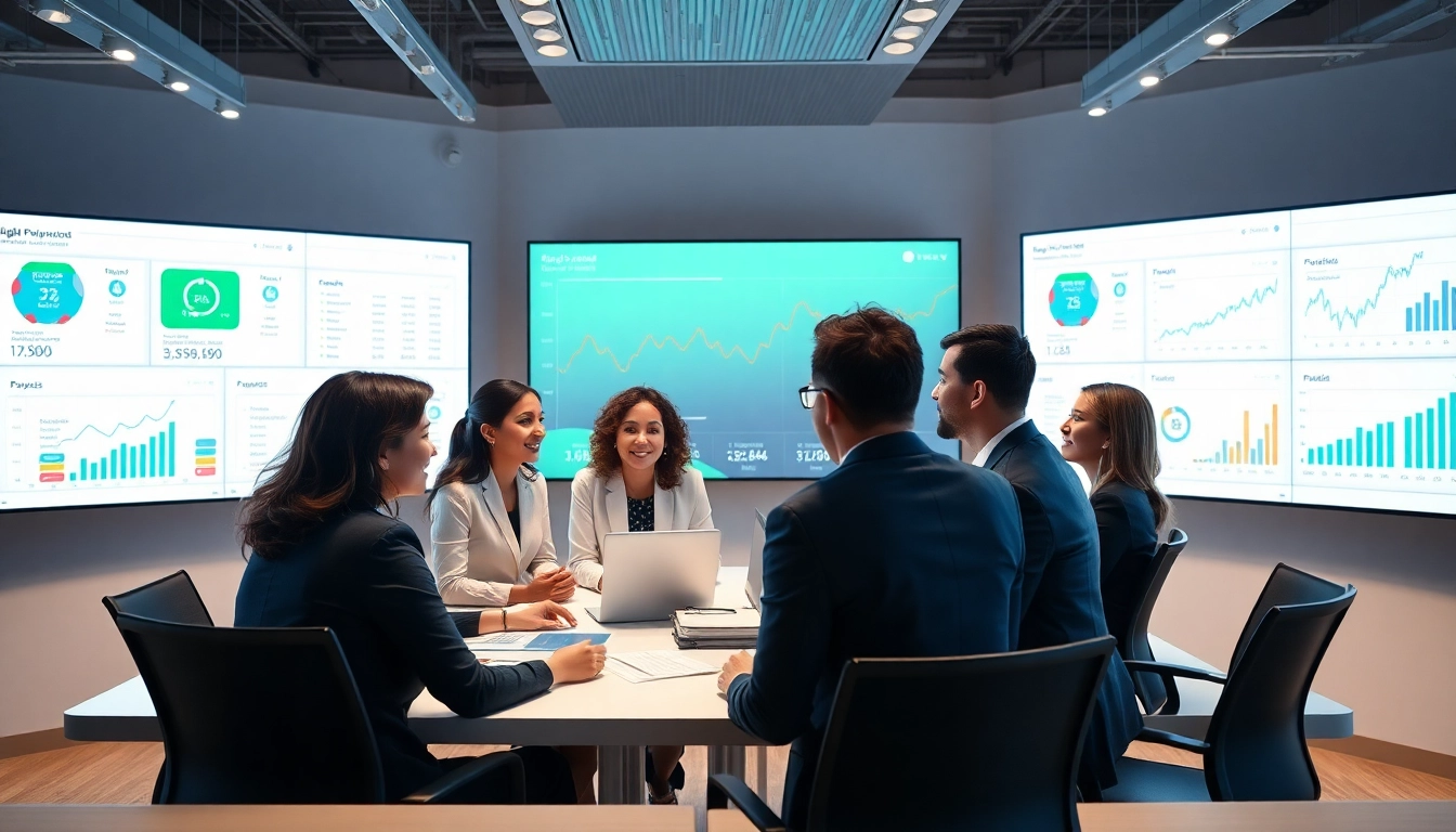 현대적인 사무실에서 상품권소액결제 전략에 대해 협력하는 비즈니스 전문가들.