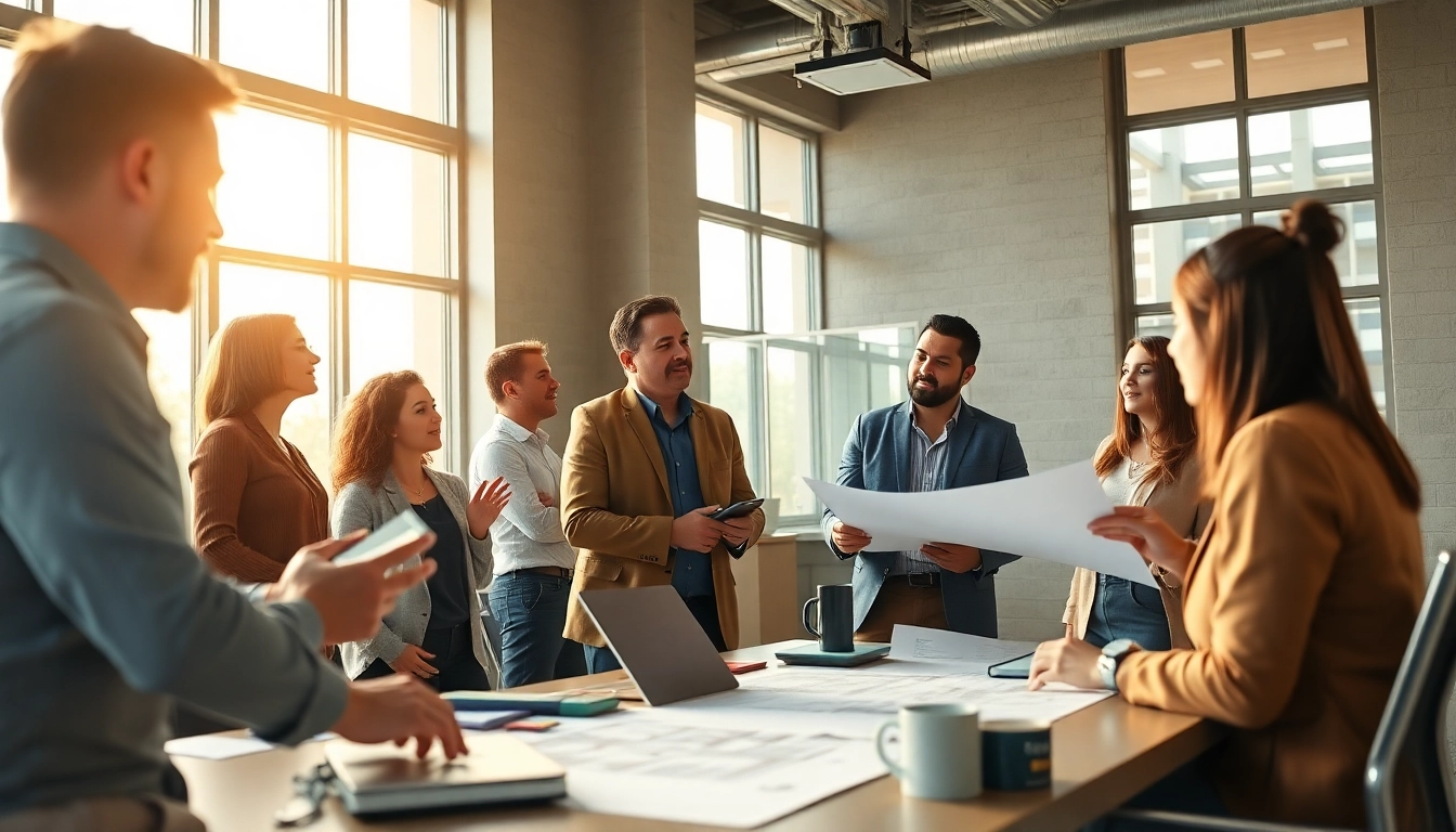 Discussing construction advocacy carolinas during a professional gathering in a vibrant office space.
