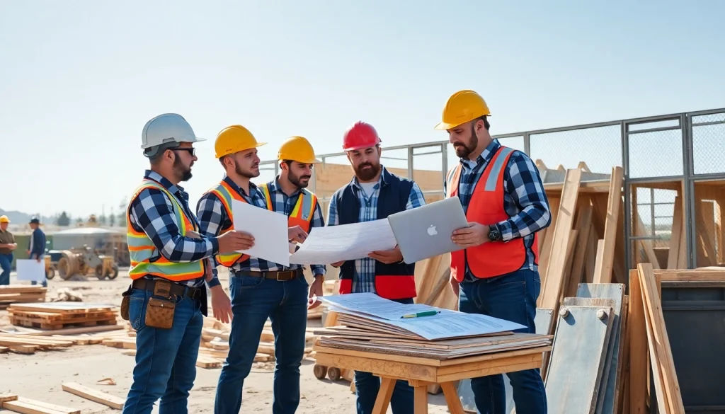 Contractors representing southern california contractors association collaborating outdoors.