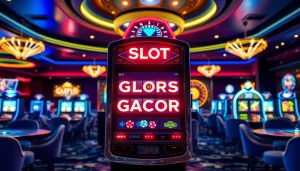 Engaging scene of Slot Gacor slot machine in an upscale casino, offering excitement and winning opportunities.
