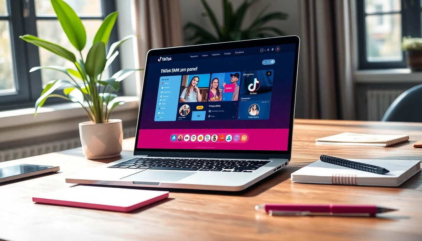 Boost your TikTok presence with a vivid display of a tiktok smm panel in a modern workspace.