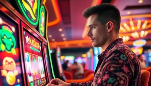 Permainan matador168 slot di kasino dengan pencahayaan cerah dan suasana yang meriah.