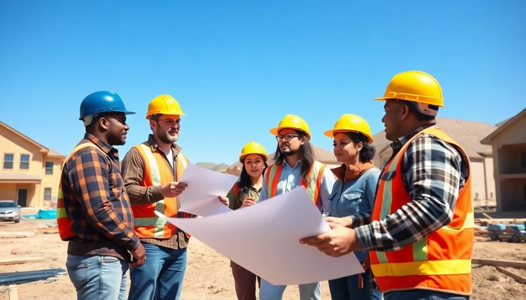 Builders collaborating on a Texas construction site, highlighting the Texas association of builders community.