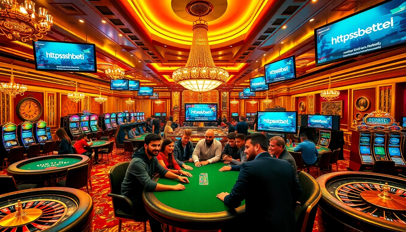 Playing poker in a luxurious casino showcasing https://sshbet.io/ with exciting games and atmosphere.