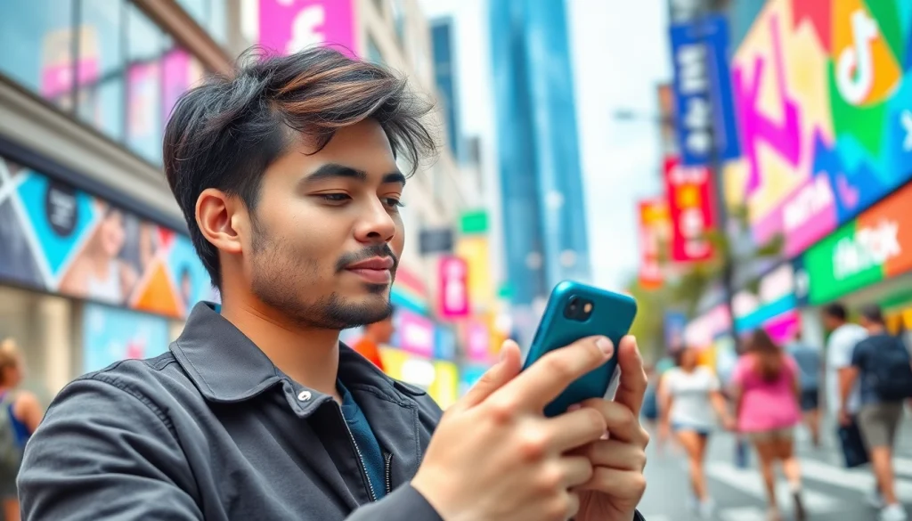 Enhance your TikTok journey with paid links for TikTok creators in a vibrant urban setting.