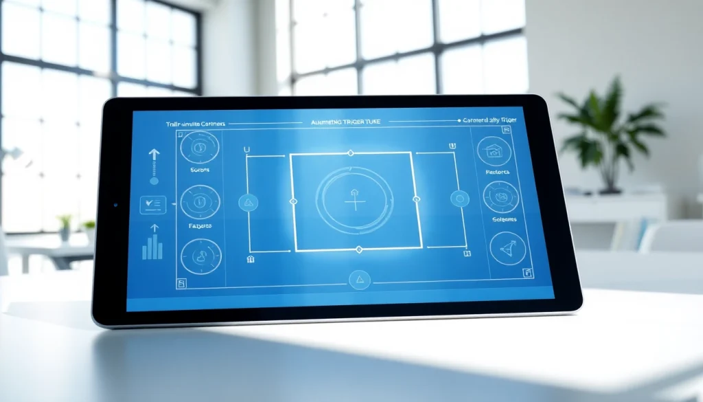 Engaging ar trigger interface showcased clearly on a tablet in a modern workspace