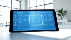 Engaging ar trigger interface showcased clearly on a tablet in a modern workspace