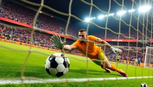 ผลบอลสดgo การเซฟลูกบอลที่ดึงดูดใจโดยผู้รักษาประตูในการแข่งขันฟุตบอล