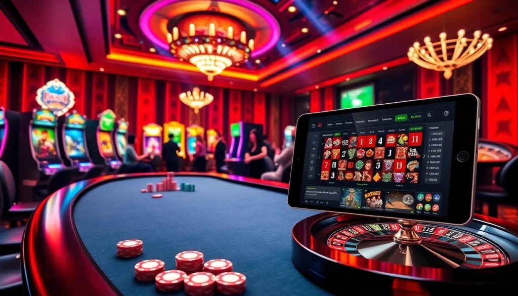 Engaging players enjoying games at a premium casino from https://febet8.com with modern slot machines and roulette.