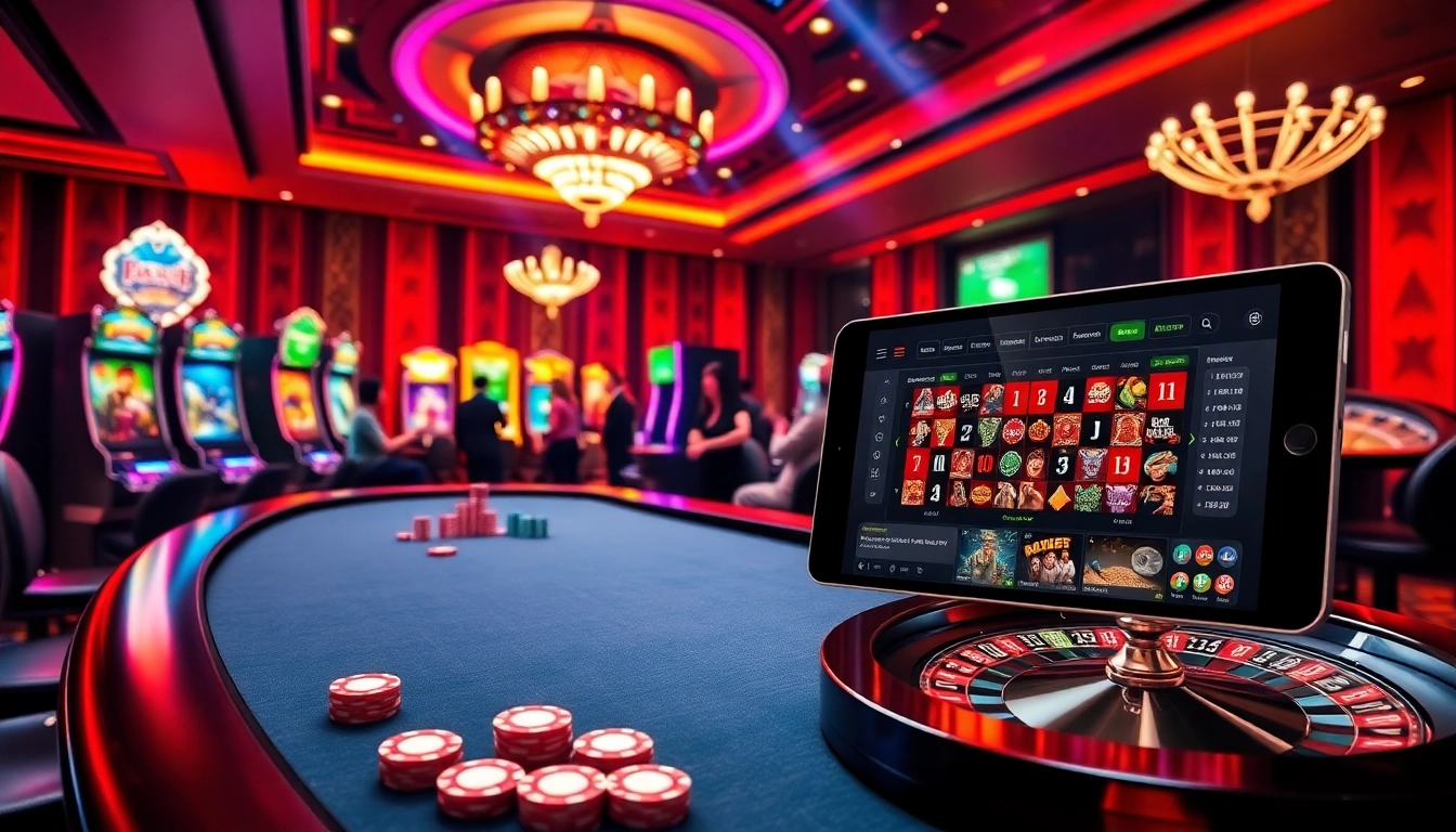 Engaging players enjoying games at a premium casino from https://febet8.com with modern slot machines and roulette.
