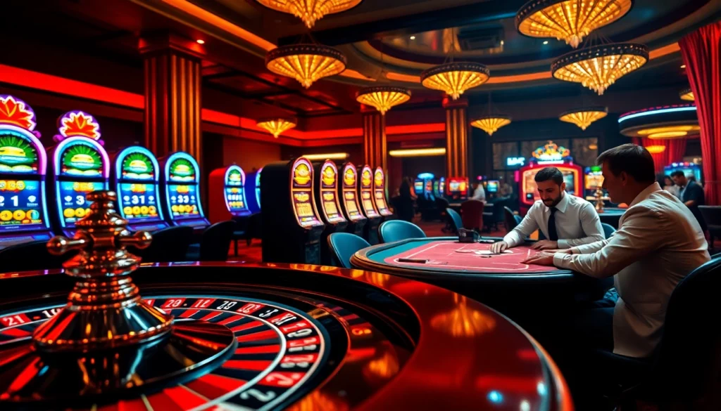 Experience thrilling gameplay at Haywin Casino with vibrant tables and exciting slot machines.