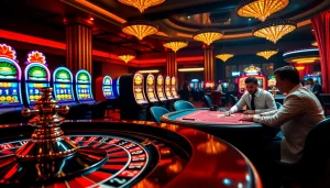 Experience thrilling gameplay at Haywin Casino with vibrant tables and exciting slot machines.