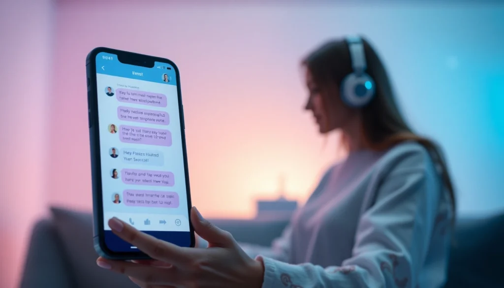 AI sex chat interface showcasing a warm digital conversation with an engaging chatbot.