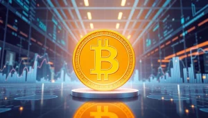 Comprendre bitcoin avec une illustration moderne numérique représentant les symboles financiers.