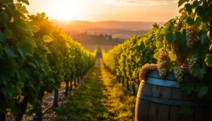 Savor the beauty of Sacramento wineries with vibrant vineyards and rustic wine barrels.