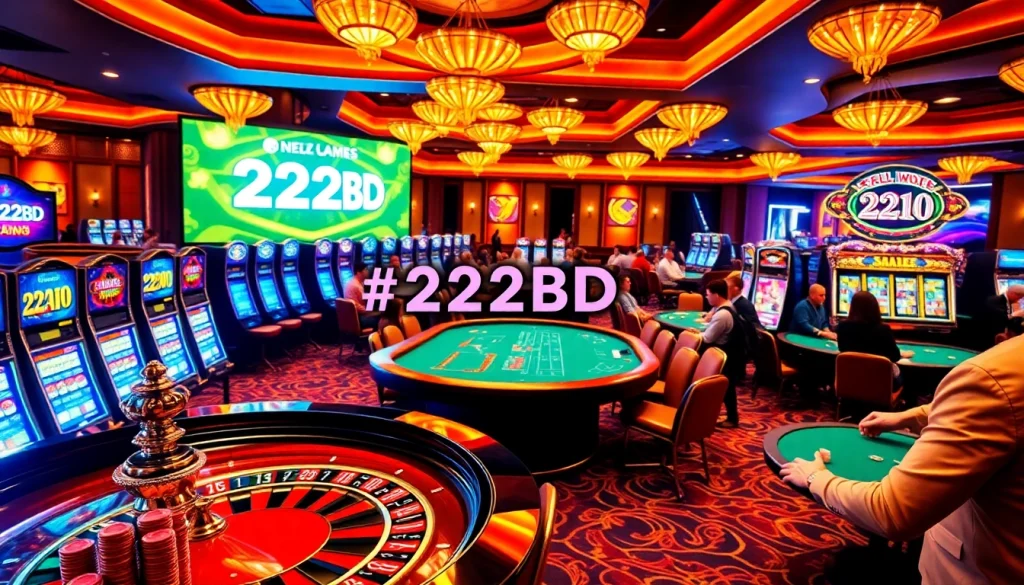 Experience the excitement of 222BD casino with vibrant slot machines and thrilling games.
