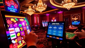 Rasakan sensasi bermain slot deposit pulsa di kasino yang semarak, menampilkan mesin slot pemenang dan gameplay yang seru.