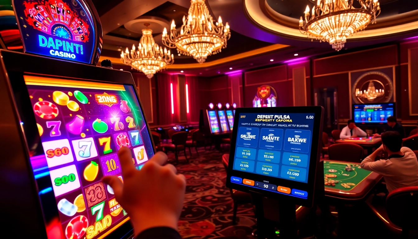 Rasakan sensasi bermain slot deposit pulsa di kasino yang semarak, menampilkan mesin slot pemenang dan gameplay yang seru.