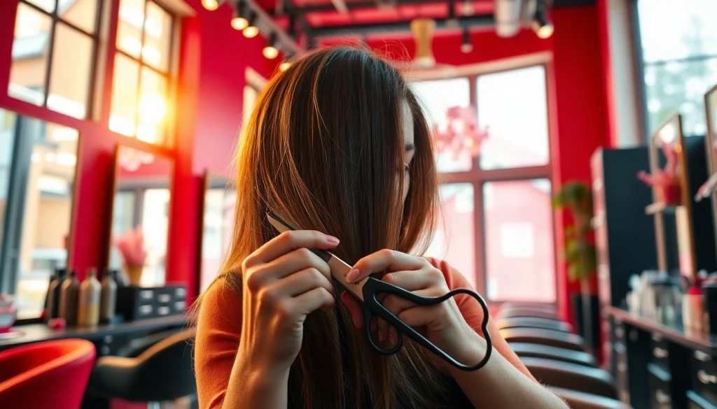 Transforming hair at a stylish hairstylist bucuresti salon with expert precision.