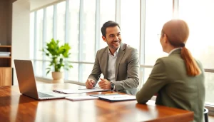 Engaging session with a business coach los Angeles in a modern office.