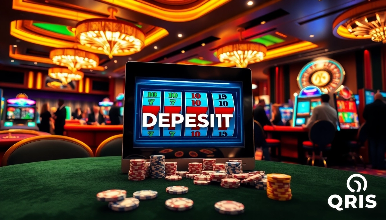 Engaging players at luxurious casino tables with slot deposit 1k machines in vibrant atmosphere.