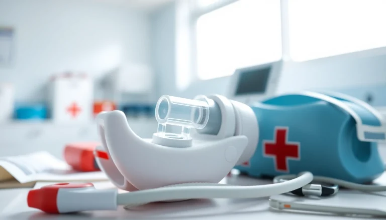 Showcasing a choking rescue device designed for quick airway clearance in emergencies.