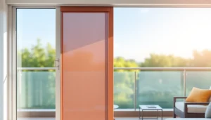 Zainstalowane moskitiery na drzwi balkonowe w eleganckim wnętrzu domu.