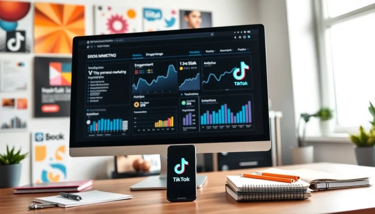 tiktok いいね 購入を推進するソーシャルメディアマーケティングのワークスペースを示す