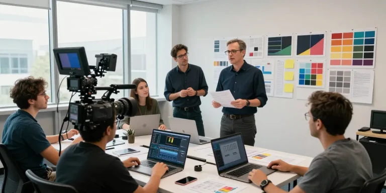 Corporate Videography Services in Singapore team collaborating in a modern studio.